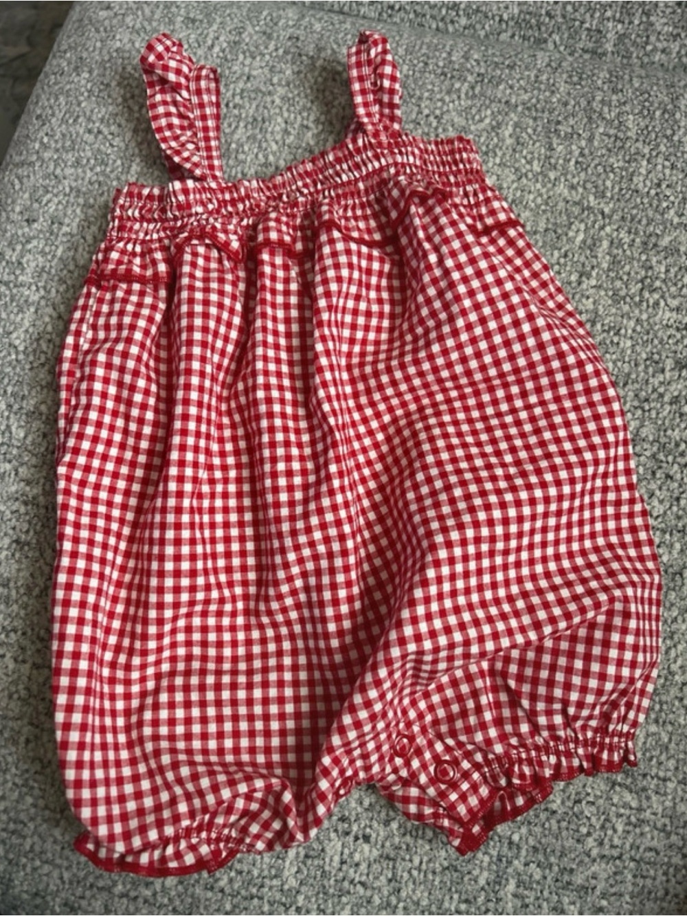 Carter's Red and White Gingham Bubble Romper